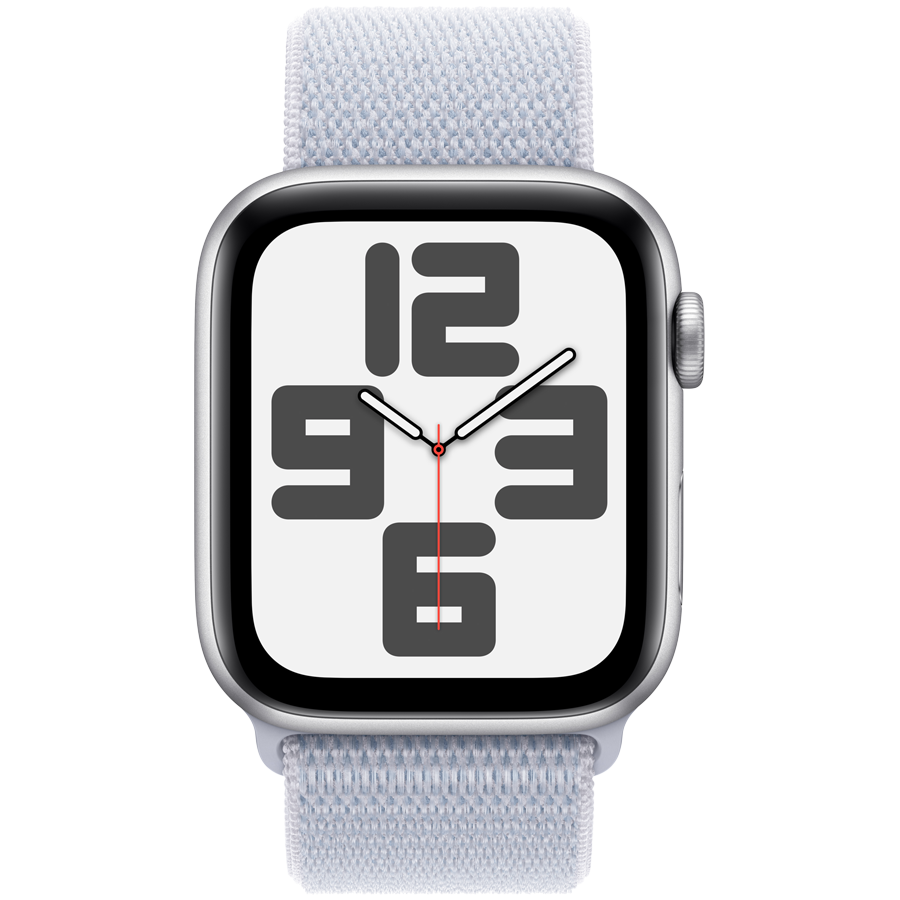 Apple Watch SE GPS 40mm Silver Aluminium Case with Blue Cloud Sport Loop,Model A2722