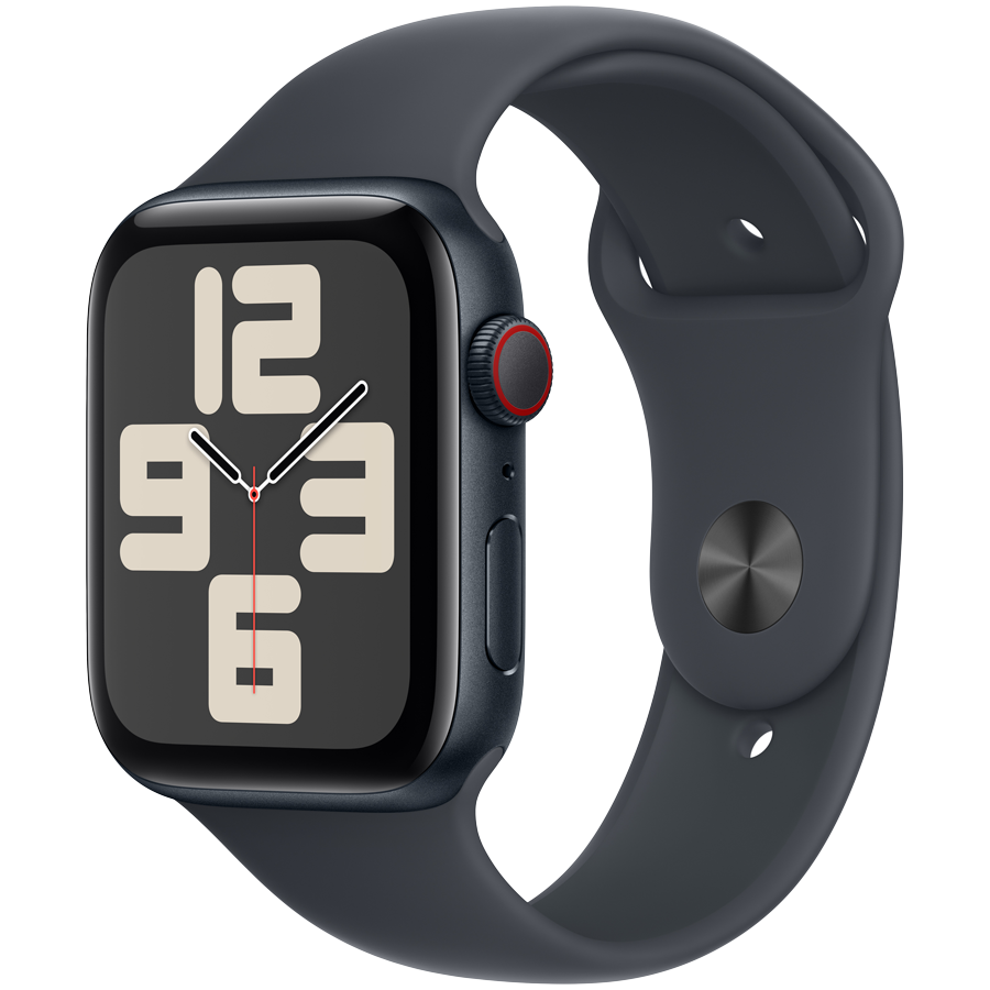 Apple Watch SE GPS + Cellular 44mm Midnight Aluminium Case with Midnight Sport Band - M/L,Model A2724