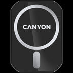 CANYON CH-15, Magnetic car holder and wireless charger, C-15-01, 15W，Input: USB-C: 5V/2A, 9V/3A;Output: 5W, 7.5W, 10W, 15W;83*60*8.15mm,0.147kg,black