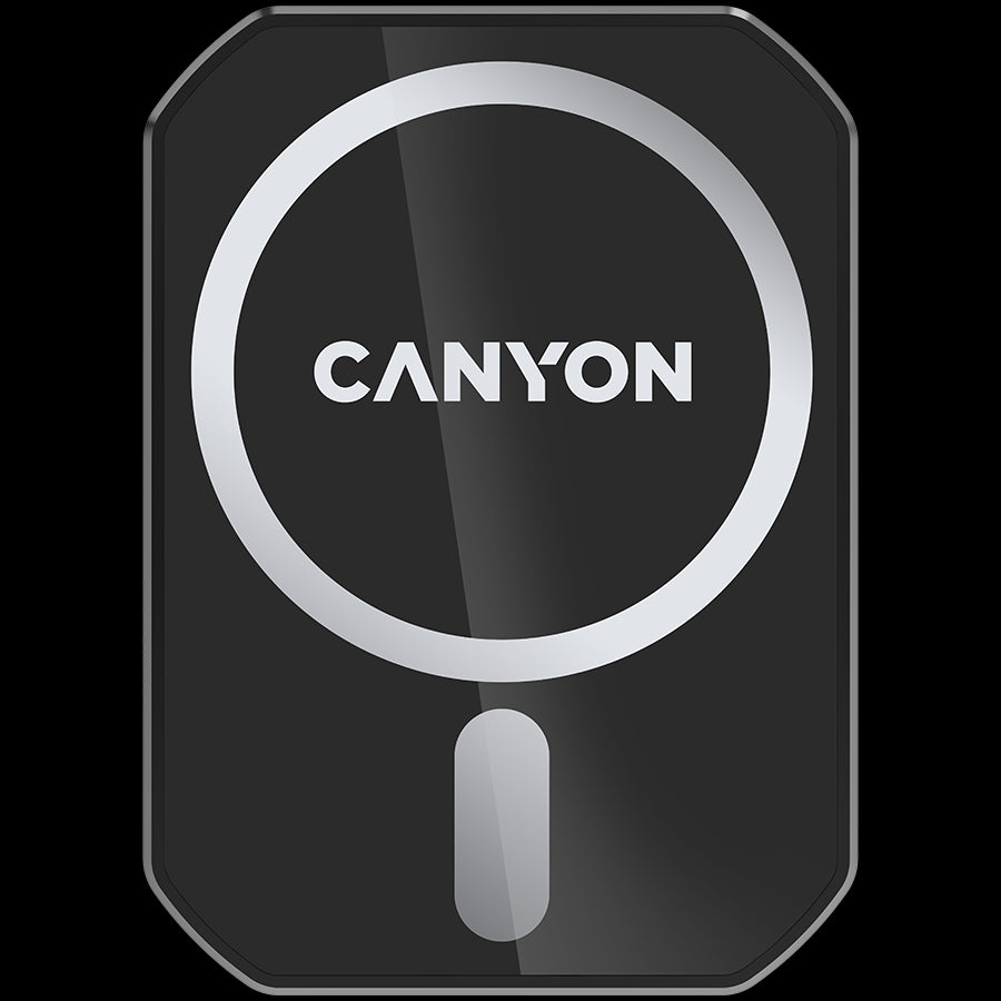 CANYON CH-15, Magnetic car holder and wireless charger, C-15-01, 15W，Input: USB-C: 5V/2A, 9V/3A;Output: 5W, 7.5W, 10W, 15W;83*60*8.15mm,0.147kg,black