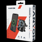 CANYON CH-15, Magnetic car holder and wireless charger, C-15-01, 15W，Input: USB-C: 5V/2A, 9V/3A;Output: 5W, 7.5W, 10W, 15W;83*60*8.15mm,0.147kg,black
