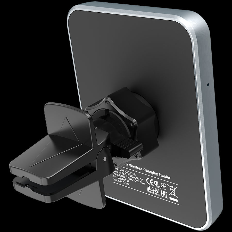 CANYON CH-15, Car holder and wireless charger MegaFix, C-15, 15W, Input: USB-C: 5V/2A, 9V/3A; Output: 5W, 7.5W, 10W, 15W;89*65*12mm,0.195kg,black