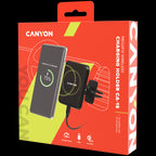 CANYON CH-15, Car holder and wireless charger MegaFix, C-15, 15W, Input: USB-C: 5V/2A, 9V/3A; Output: 5W, 7.5W, 10W, 15W;89*65*12mm,0.195kg,black