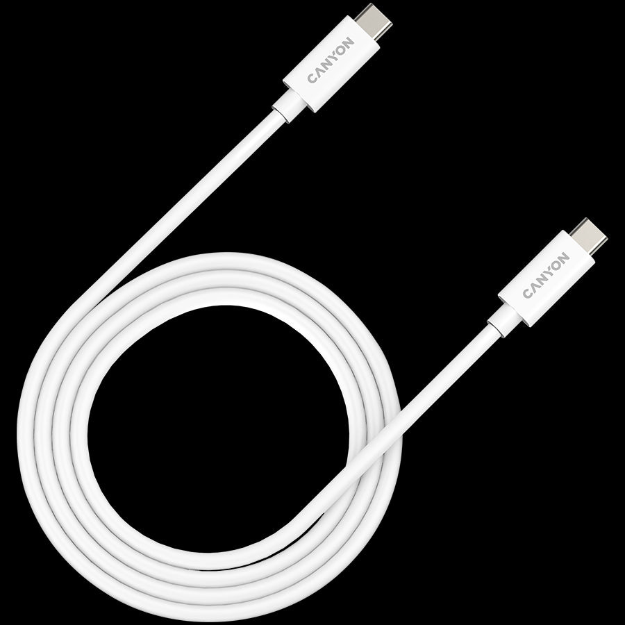 CANYON UC-44, cable, U4-CC-5A1M-E, USB4 TYPE-C to TYPE-C cable assembly 40G 1m 5A 240W(ERP) with E-MARK, CE, ROHS, white