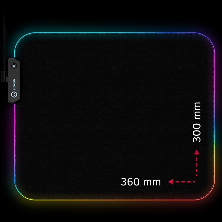 Lorgar Steller 913, Gaming mouse pad, High-speed surface, anti-slip rubber base, RGB backlight, USB connection, Lorgar WP Gameware support, size: 360mm x 300mm x 3mm, weight 0.250kg