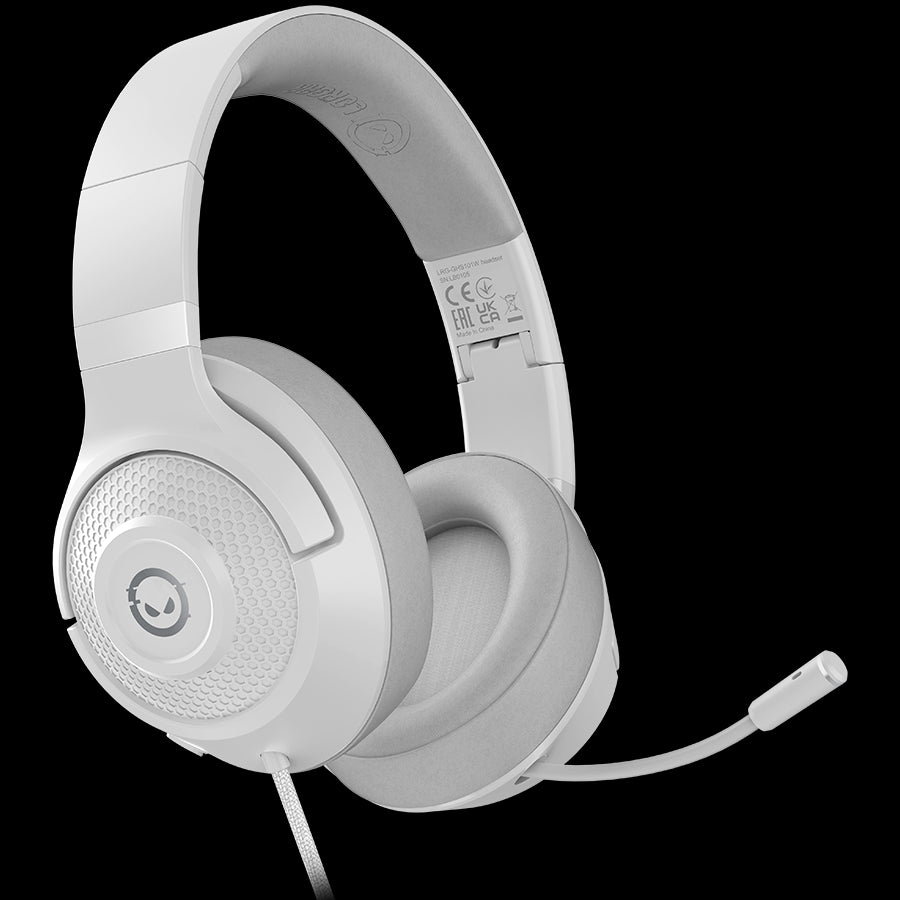 LORGAR Noah 101, Gaming headset with microphone, 3.5mm jack connection, cable length 2m, foldable design, PU leather ear pads, size: 185*195*80mm, 0.245kg, white