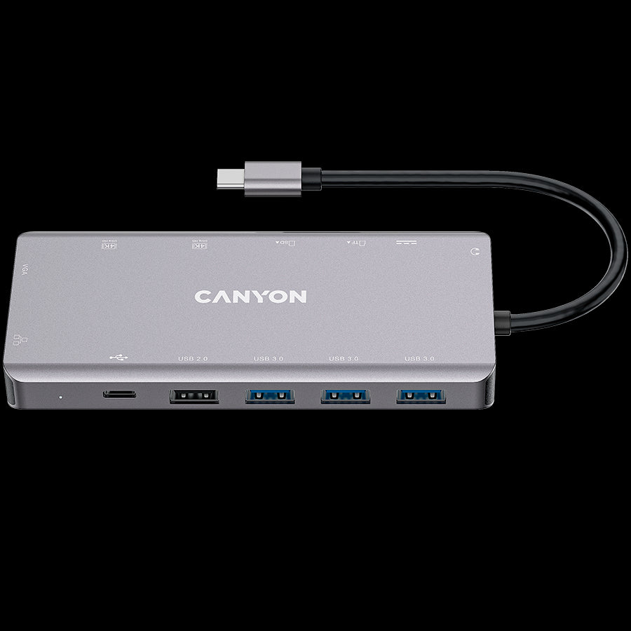 CANYON hub DS-12 13in1 4k USB-C Dark Grey