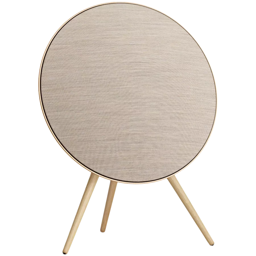 Beosound A9 5th Gen Speaker Gold Tone (Back Sand/Cover Golden/Legs White Oak)