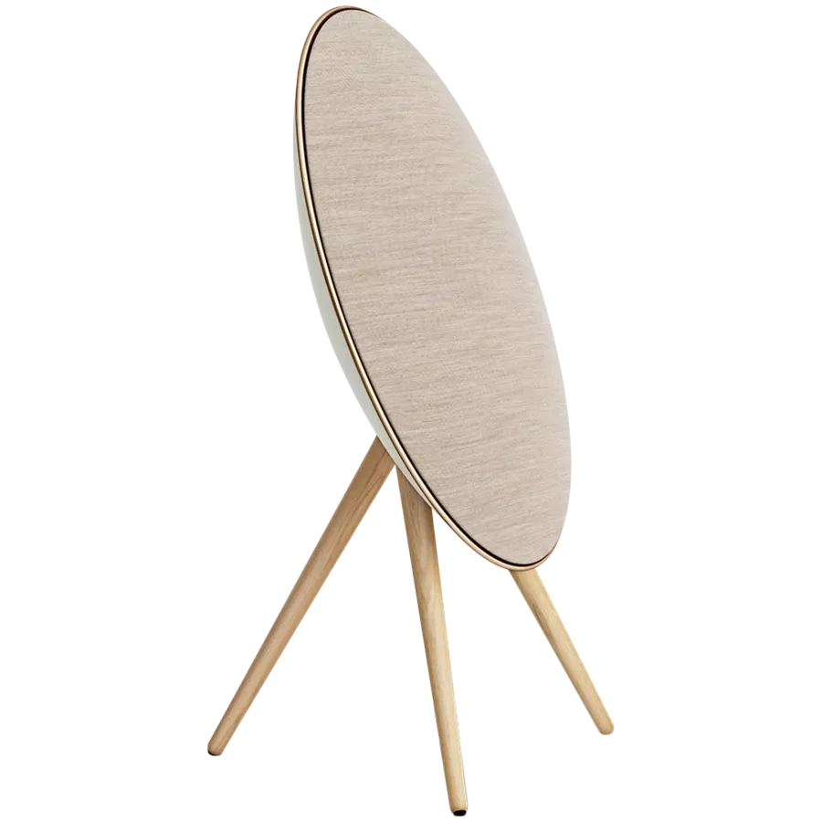 Beosound A9 5th Gen Speaker Gold Tone (Back Sand/Cover Golden/Legs White Oak)