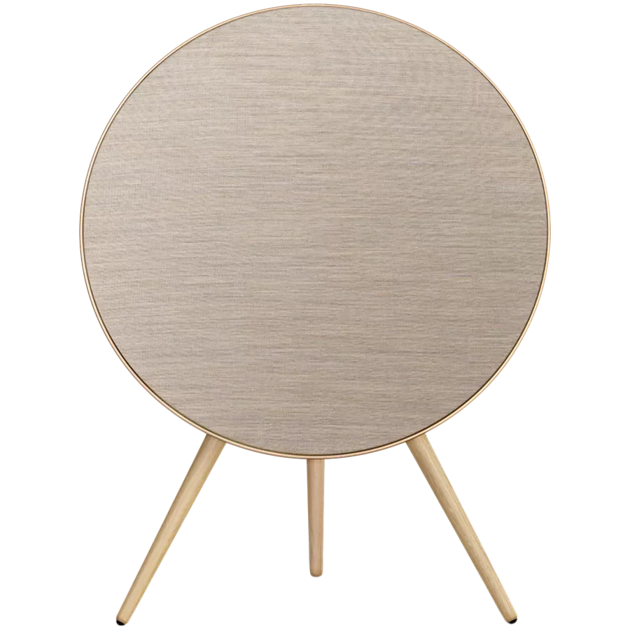 Beosound A9 5th Gen Speaker Gold Tone (Back Sand/Cover Golden/Legs White Oak)