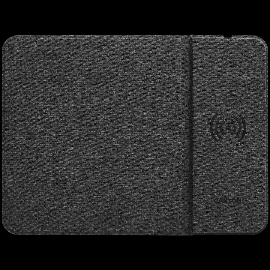 CANYON MP-W5, Mouse Mat with wireless charger, Input 5V/2A,9V2A Output 5W/7.5W/10W, 324*244*6mm, USB Type C cable length 1m, Black, 220g