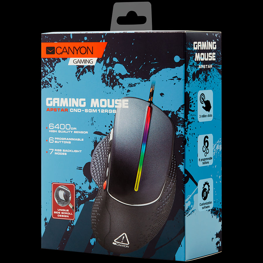 CANYON mouse Apstar GM-12 RGB 6buttons Wired Dark Grey