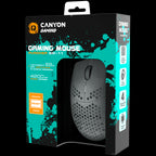 CANYON Puncher GM-11, Gaming Mouse with 7 programmable buttons, Pixart 3519 optical sensor, 4 levels of DPI and up to 4200, 5 million times key life, 1.65m Ultraweave cable, UPE feet and colorful RGB lights, White, size:128.5x67x37.5mm, 105g