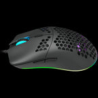 CANYON Puncher GM-11, Gaming Mouse with 7 programmable buttons, Pixart 3519 optical sensor, 4 levels of DPI and up to 4200, 5 million times key life, 1.65m Ultraweave cable, UPE feet and colorful RGB lights, Black, size:128.5x67x37.5mm, 105g