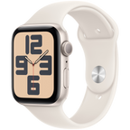 Apple Watch SE GPS 44mm Starlight Aluminium Case with Starlight Sport Band - M/L,Model A2723