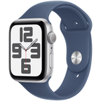 Apple Watch SE GPS 40mm Silver Aluminium Case with Denim Sport Band - S/M,Model A2722