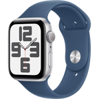 Apple Watch SE GPS 40mm Silver Aluminium Case with Denim Sport Band - S/M,Model A2722
