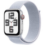 Apple Watch SE GPS + Cellular 40mm Silver Aluminium Case with Blue Cloud Sport Loop,Model A2725