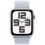 Apple Watch SE GPS + Cellular 40mm Silver Aluminium Case with Blue Cloud Sport Loop,Model A2725