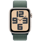 Apple Watch SE GPS + Cellular 44mm Starlight Aluminium Case with Lake Green Sport Loop,Model A2724
