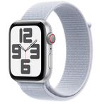 Apple Watch SE GPS + Cellular 44mm Silver Aluminium Case with Blue Cloud Sport Loop,Model A2724