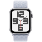 Apple Watch SE GPS + Cellular 44mm Silver Aluminium Case with Blue Cloud Sport Loop,Model A2724