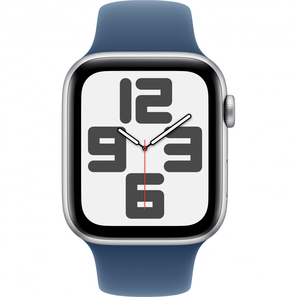 Apple Watch SE GPS + Cellular 40mm Silver Aluminium Case with Denim Sport Band - M/L,Model A2725