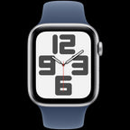 Apple Watch SE GPS + Cellular 40mm Silver Aluminium Case with Denim Sport Band - M/L,Model A2725