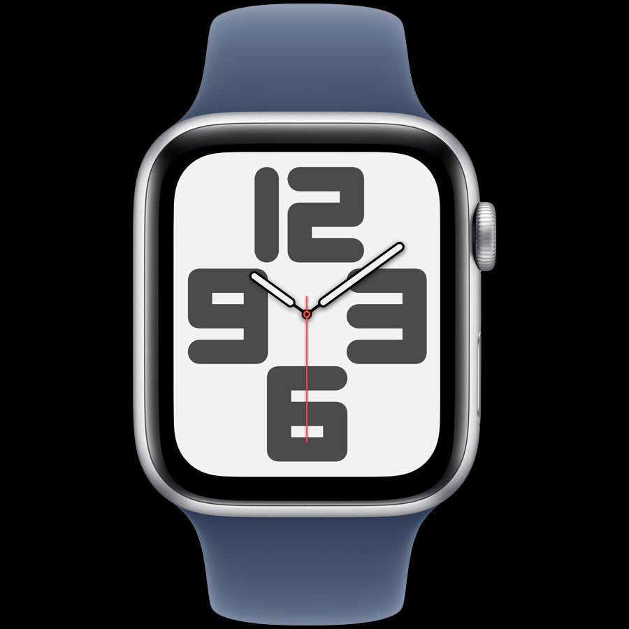 Apple Watch SE GPS + Cellular 40mm Silver Aluminium Case with Denim Sport Band - M/L,Model A2725