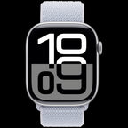 Apple Watch Series 10 GPS 46mm Silver Aluminium Case with Blue Cloud Sport Loop,Model A2999