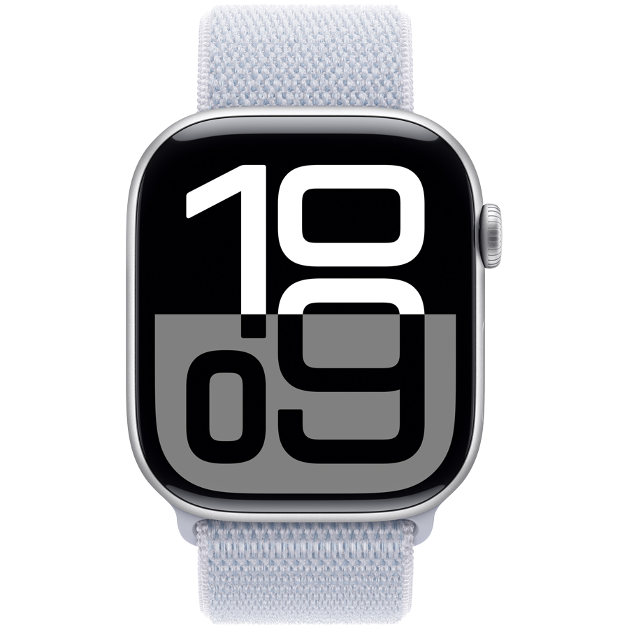 Apple Watch Series 10 GPS 42mm Silver Aluminium Case with Blue Cloud Sport Loop,Model A2997