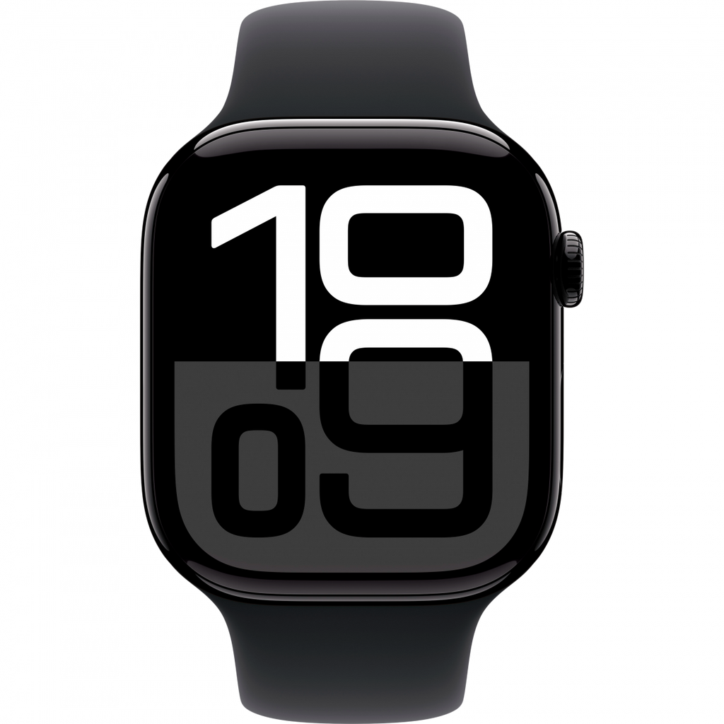 Apple Watch Series 10 GPS 46mm Jet Black Aluminium Case with Black Sport Band - S/M,Model A2999