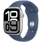 Apple Watch Series 10 GPS 42mm Silver Aluminium Case with Denim Sport Band - M/L,Model A2997
