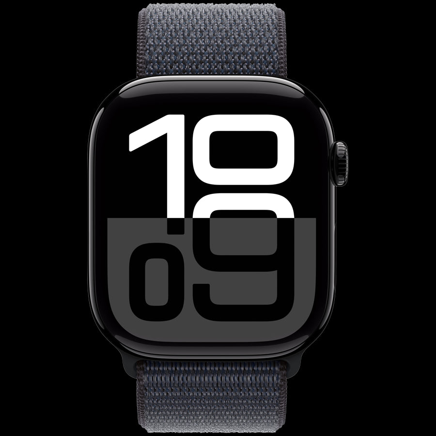 Apple Watch Series 10 GPS 46mm Jet Black Aluminium Case with Ink Sport Loop,Model A2999