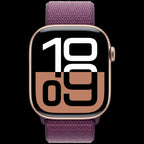 Apple Watch Series 10 GPS + Cellular 42mm Rose Gold Aluminium Case with Plum Sport Loop,Model A3001