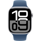 Apple Watch Series 10 GPS + Cellular 46mm Silver Aluminium Case with Denim Sport Band - M/L,Model A3003