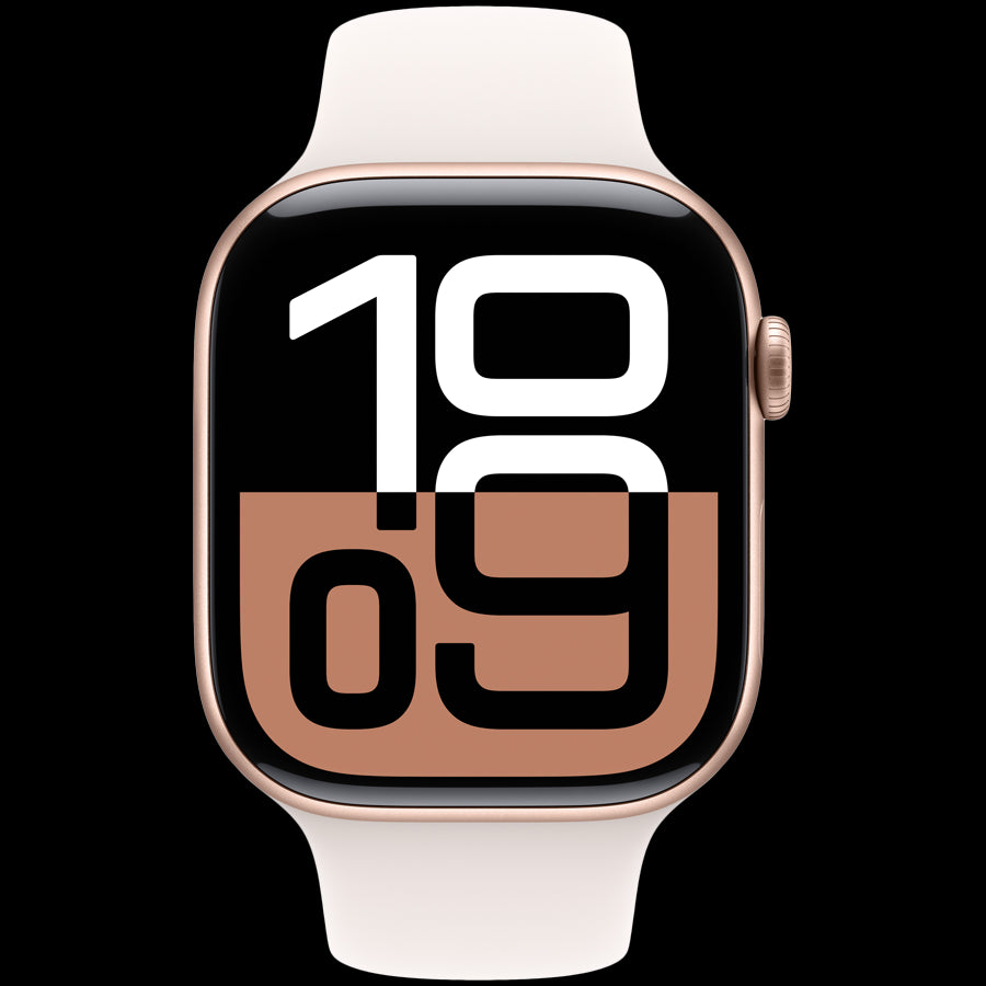 Apple Watch Series 10 GPS + Cellular 46mm Rose Gold Aluminium Case with Light Blush Sport Band - S/M,Model A3003