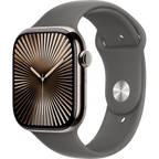 Apple Watch Series 10 GPS + Cellular 46mm Natural Titanium Case with Stone Grey Sport Band - M/L,Model A3003