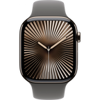 Apple Watch Series 10 GPS + Cellular 46mm Natural Titanium Case with Stone Grey Sport Band - S/M,Model A3003