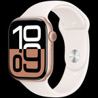 Apple Watch Series 10 GPS + Cellular 42mm Rose Gold Aluminium Case with Light Blush Sport Band - S/M,Model A3001
