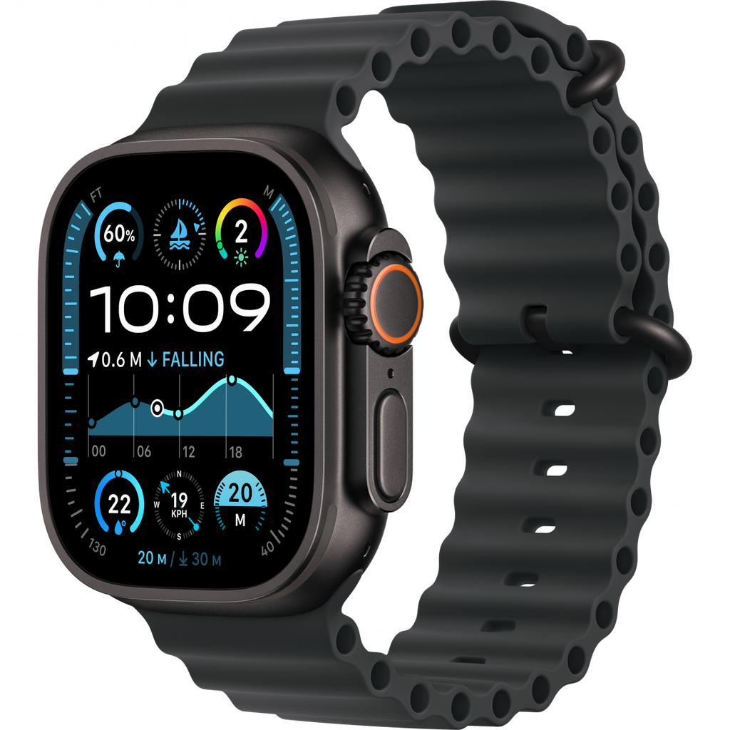 Apple Watch Ultra 2 GPS + Cellular 49mm Black Titanium Case with Black Ocean Band,Model A2986