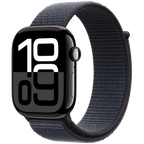Apple Watch Series 10 GPS + Cellular 46mm Jet Black Aluminium Case with Ink Sport Loop,Model A3003