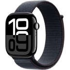Apple Watch Series 10 GPS + Cellular 46mm Jet Black Aluminium Case with Ink Sport Loop,Model A3003