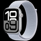 Apple Watch Series 10 GPS + Cellular 46mm Silver Aluminium Case with Blue Cloud Sport Loop,Model A3003