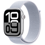 Apple Watch Series 10 GPS + Cellular 46mm Silver Aluminium Case with Blue Cloud Sport Loop,Model A3003