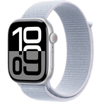 Apple Watch Series 10 GPS + Cellular 46mm Silver Aluminium Case with Blue Cloud Sport Loop,Model A3003
