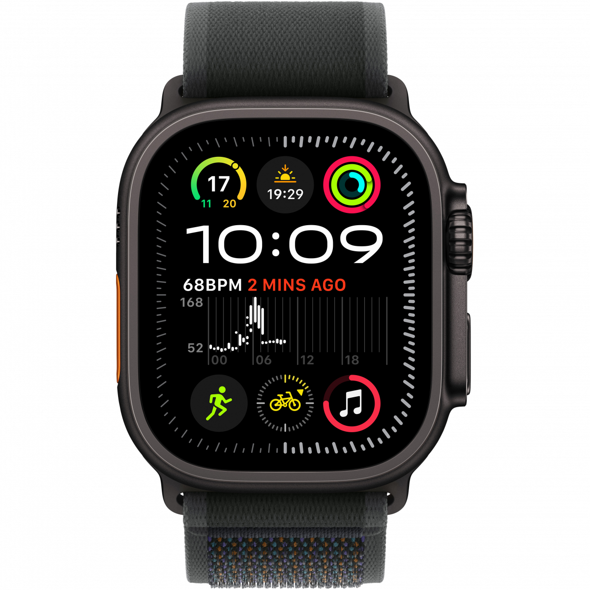 Apple Watch Ultra 2 GPS + Cellular 49mm Black Titanium Case with Black Trail Loop - S/M,Model A2986