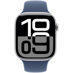 Apple Watch Series 10 GPS + Cellular 42mm Silver Aluminium Case with Denim Sport Band - M/L,Model A3001