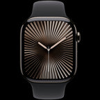Apple Watch Series 10 GPS + Cellular 42mm Slate Titanium Case with Black Sport Band - M/L,Model A3001