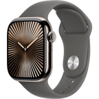 Apple Watch Series 10 GPS + Cellular 42mm Natural Titanium Case with Stone Grey Sport Band - M/L,Model A3001